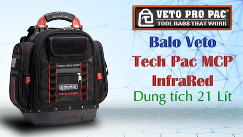 VETO Tech Pac MCP Infrared 21 Lít - Ba Lô Viền Đỏ Gồm 2 Ngăn Tool và Meter