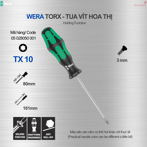 Wera Tua Vít Hoa Thị Torx T10 Dòng 367 - Mã Sản Phẩm 028050