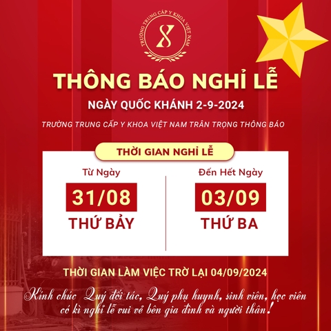 THÔNG BÁO NGHỈ LỄ QUỐC KHÁNH 2/9