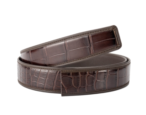 Dây thắt lưng nam da bò dập vân cá sấu KG3501