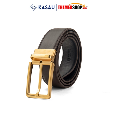 Dây thắt lưng nam hiệu KASAU khóa lỗ bản 3.4cm KS01KL34