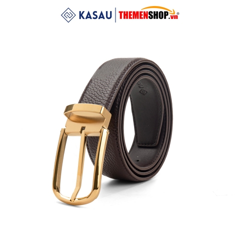 Dây thắt lưng nam hiệu KASAU khóa lỗ bản 3.4cm KS02KL34