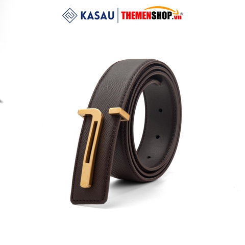 Dây thắt lưng nam hiệu KASAU khóa lỗ bản 3.4cm KS03KL34