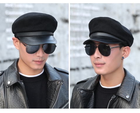 Nón Hải Quân đẹp viền da cao cấp BR030