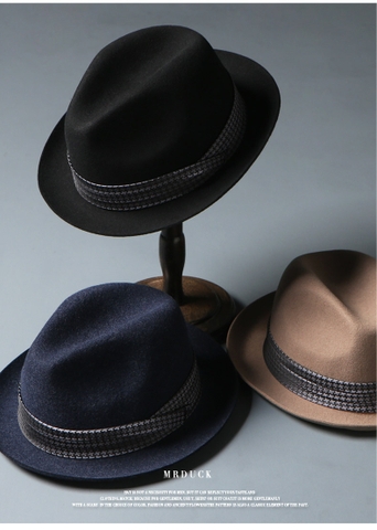 Mũ phớt nam lông cừu cao cấp hiệu MrDuck MP032