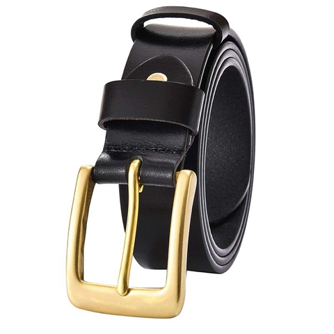 Thắt lưng nam khóa đồng nguyên khối cao cấp DL66