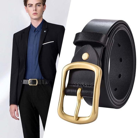 Dây lưng nam cao cấp khóa đồng nguyên khối DL88