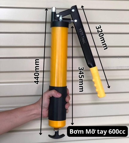 Súng bơm mỡ cao cấp, Bơm mỡ tay  600cc