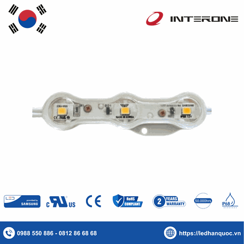LED Module 3 bóng Interone-Z3U-V05-O-A4-072-1-3000K-SS2835