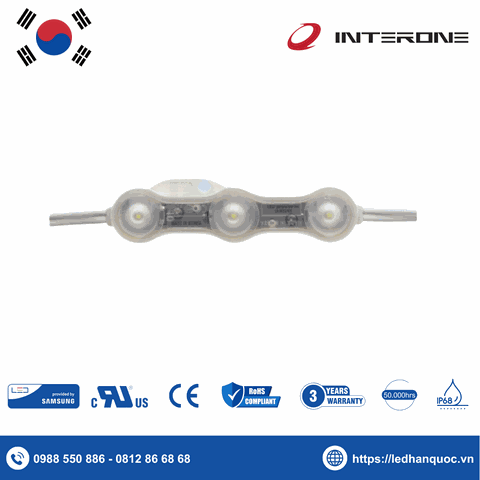 LED Module 3 bóng Interone-Z3U-V05-W-A7-114-1-11000K-SS2835
