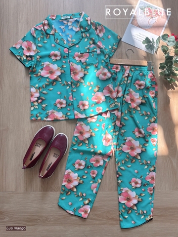 Bộ dài pijama mango, xanh lá