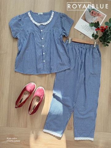 Bộ ngố kare viền ren xinh, karo xanh