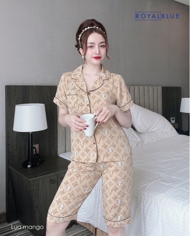 Lửng pijama vàng họa tiết
