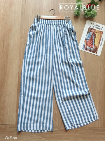 Quần suông tôn sáng ống 30cm, sọc xanh