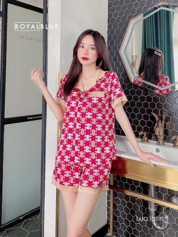 Đùi pijama đỏ hoạ tiết
