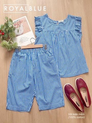 Lửng cánh tiên kate mềm, karo xanh