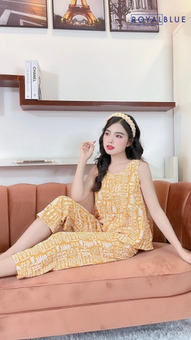 Bộ ngố bèo vàng họa tiết