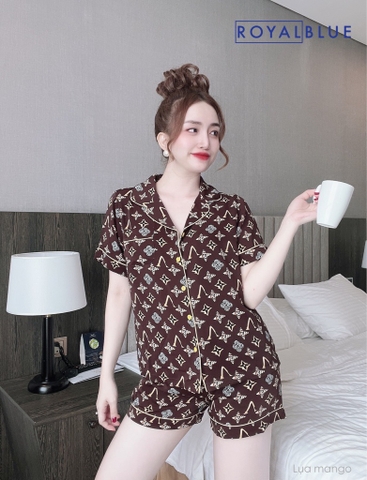 Đùi pijama nâu họa tiết