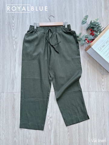 Quần baggy linen phong cách, cự dễ thương, xanh rêu