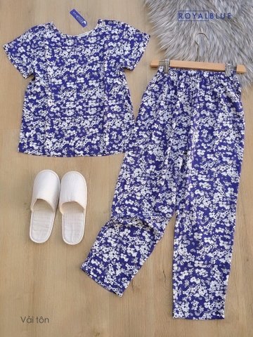 Bộ ngố xanh hoa trắng