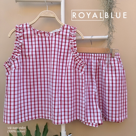 Đùi sát tay kate mềm, trắng đỏ karo