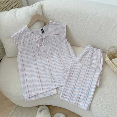 Ngố sát tay kate sọc, tím hồng