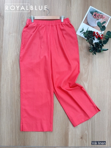 Quần suông linen ống rộng kiểu basic