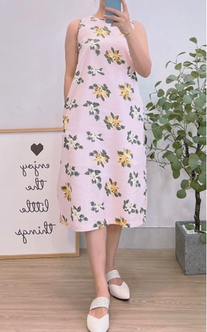 Đầm linen sắc màu