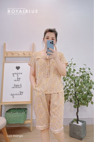 Lửng cổ vuông phối ren vàng hoa