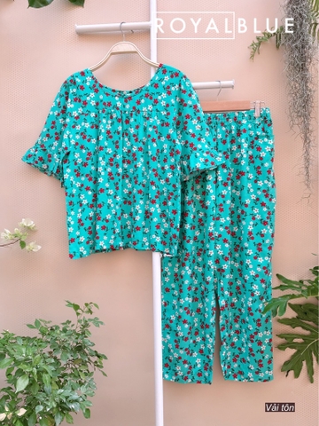 Bộ ngố tay lỡ chất tôn mát, xanh hoa đỏ