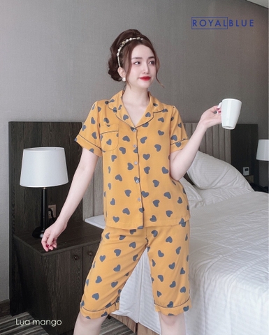 Lửng pijama vàng tim xanh