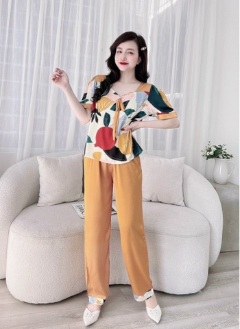 Bộ ngố latin nơ cam hoa