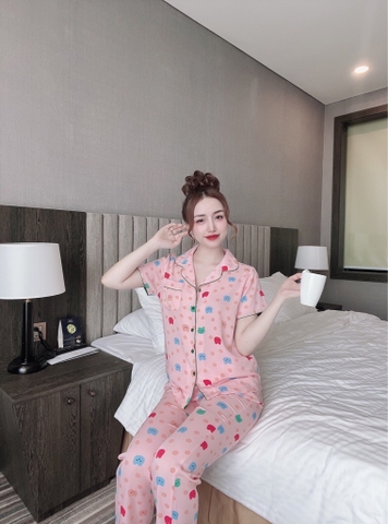 Ngố pijama hồng bi
