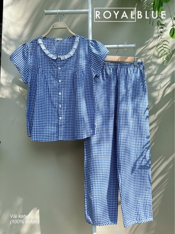Ngố kate viền xanh karo