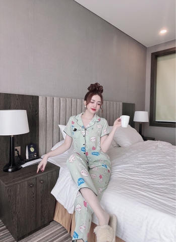 Ngố pijama xanh ngọc thỏ