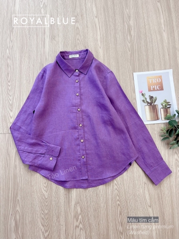 Sơ mi tay dài linen tưng tím