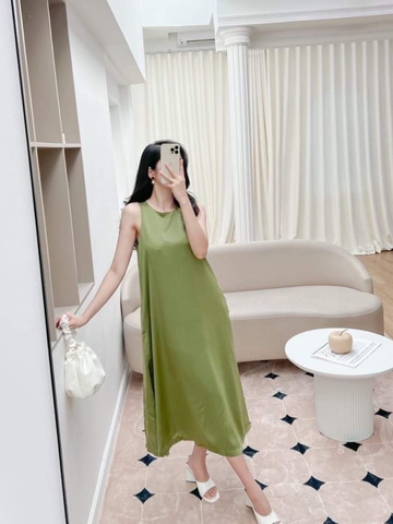 Đầm ngọc trai xanh rêu sang xinh