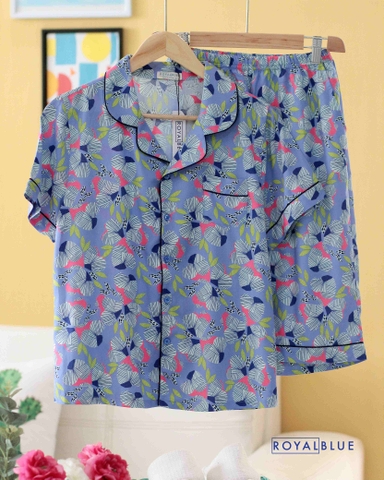 Lửng pijama xanh bông kẻ