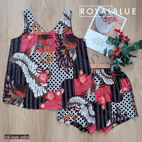 Đùi cổ tim 3 lỗ kate mềm, Đen hoa lá