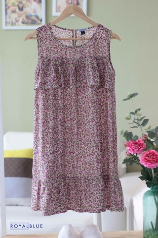 Đầm Xanh Rêu Tròn Hồng