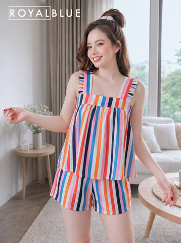 Đùi 2 dây nẹp bèo tôn, sọc sắc màu