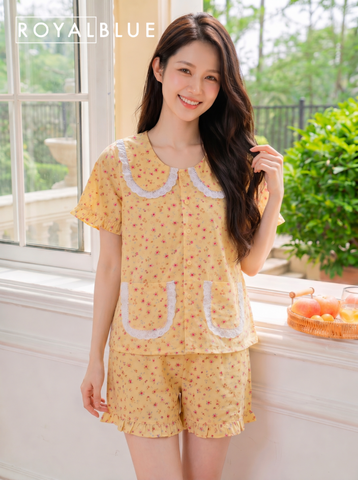 Đùi bèo cổ viền ren xinh xắn, vàng nhí