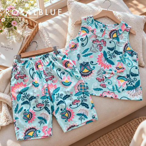 Lửng cổ bèo cotton, xanh hoa