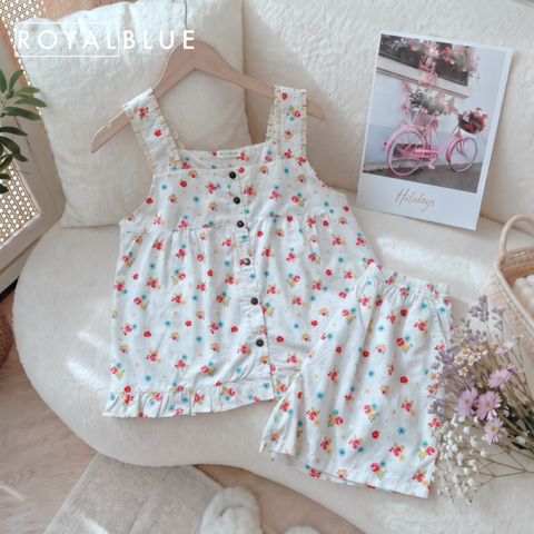 Đùi dây bản phối ren cotton, nhí đỏ