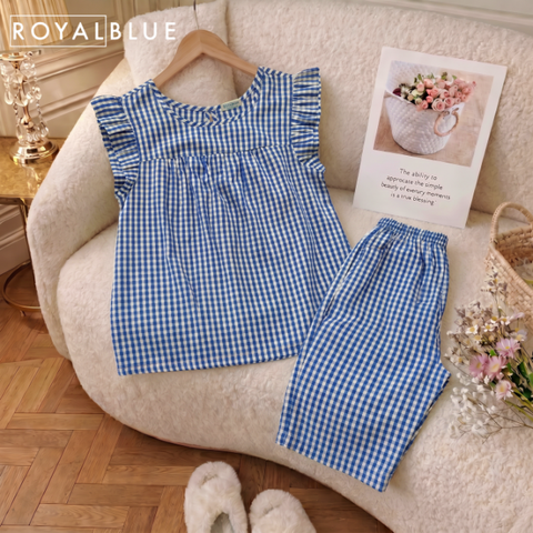 Lửng cánh tiên cotton xinh, karo xanh