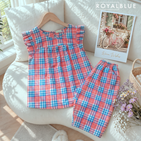 Lửng cánh tiên cotton, karo đỏ xanh