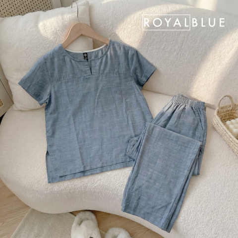 Bộ dài kate cổ xẻ V phong cách, xám