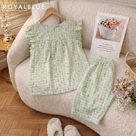 Lửng cánh tiên cotton xinh, karo xanh hoa