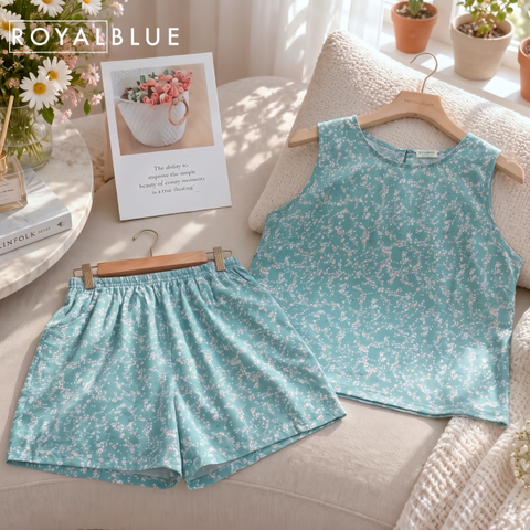 Đùi sát tay cotton, xanh nhí
