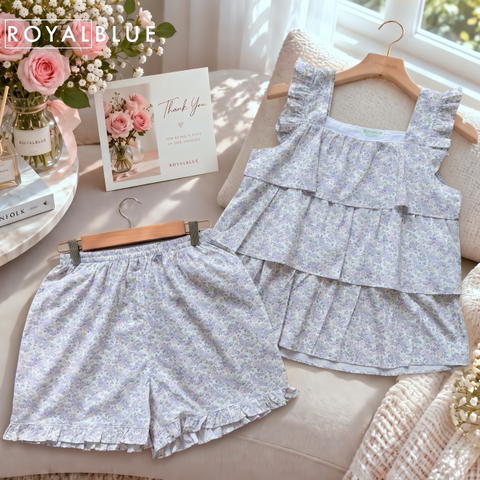 Đùi bèo tầng cotton, nhí tím